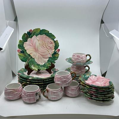 1321 Large 22pc Set of Zarcagnini Rose Handmade Italian Pottery for Walter Hatches