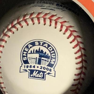 Shea Stadium Shadow Box W/ Signed Tom Seaver Baseball