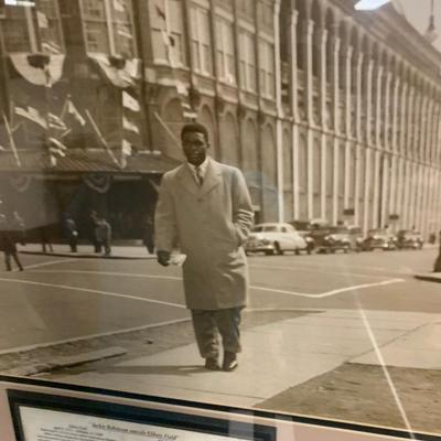 Large Framed Print Jackie Robinson At Ebbets Field