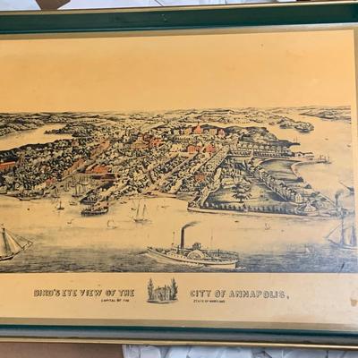 Birds Eye View Of Annapolis Vintage Serving Tray