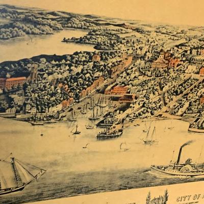 Birds Eye View Of Annapolis Vintage Serving Tray