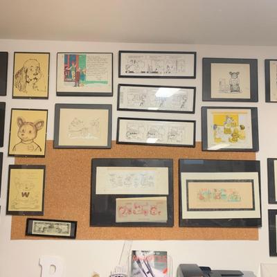 Huge Lot Weekly Reader Artist Proof Cartoon Illustrations Numbered Framed