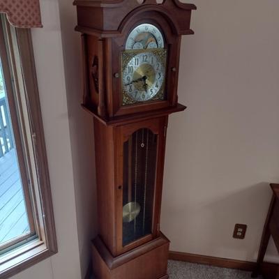 Custom Crafted Cherry Wood Cabinet Grandfather Clock by Edward Cooper