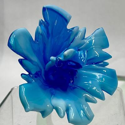 On stem blown glass flowers