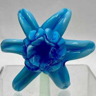 On stem blown glass flowers