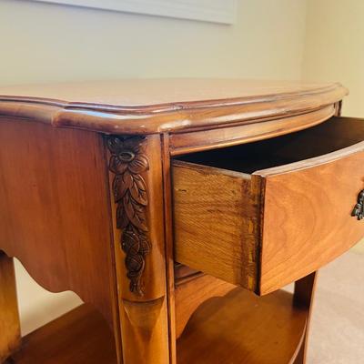 Antique French Provincial Full size Bed & Nightstand