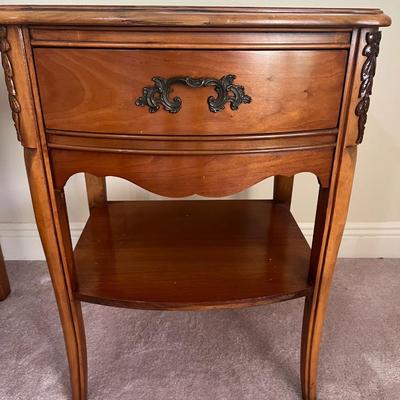 Antique French Provincial Full size Bed & Nightstand