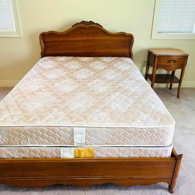 Antique French Provincial Full size Bed & Nightstand