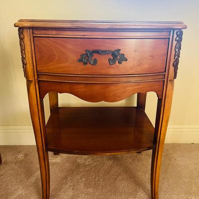 Antique French Provincial Full size Bed & Nightstand