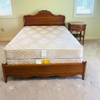 Antique French Provincial Full size Bed & Nightstand