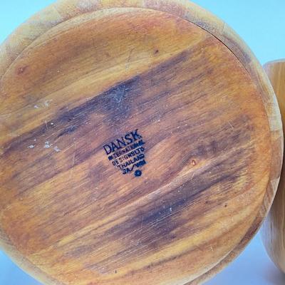 1325 Two Large Wooden DANSK Salad Bowls with Forks