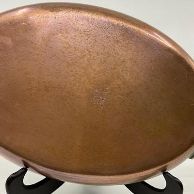 1327 Large Vintage Bazar Francais 666 NY Copper Oval Fish Pan Skillet 14.25"