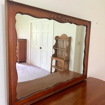 Antique French Provincial Curved Front Dresser & mirror