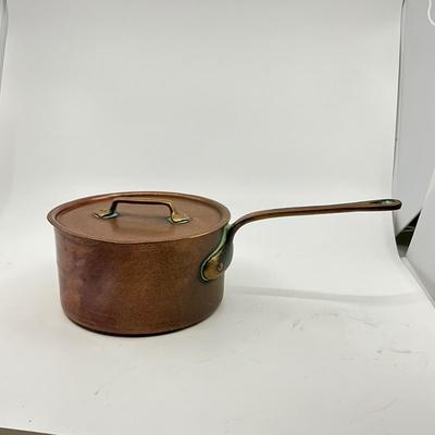 1335 Vintage Bazar Francais 666 NY Copper Sauce Pan with Lid