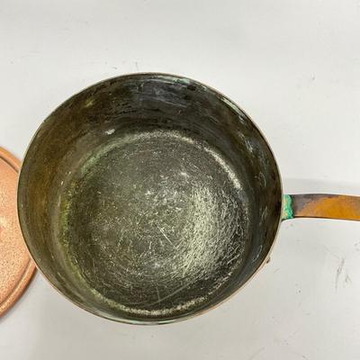 1335 Vintage Bazar Francais 666 NY Copper Sauce Pan with Lid