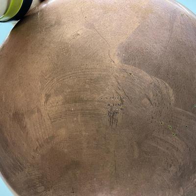 1336 Vintage Bazar Francais 666 NY Copper 9.5" Skillet with Brass Handle
