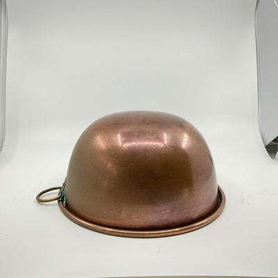 1337 Vintage Copper Mixing Bowl with Brass Hook