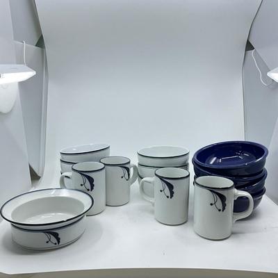 1340 Lot of White and Blue DANSK China