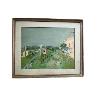 1344 Vintage Raoul Dufy Colored Print Races at Deauville" 1929
