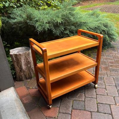 Rolling Wooden Bar Cart (G-DZ)