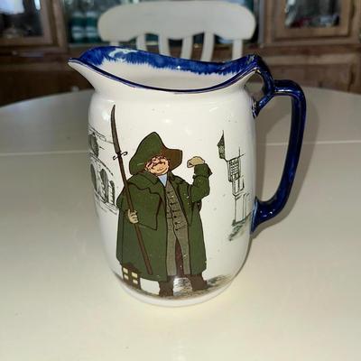 177 ANTIQUE 1902 PITCHER ROYAL DOULTON ENGLAND NIGHT WATCHMAN