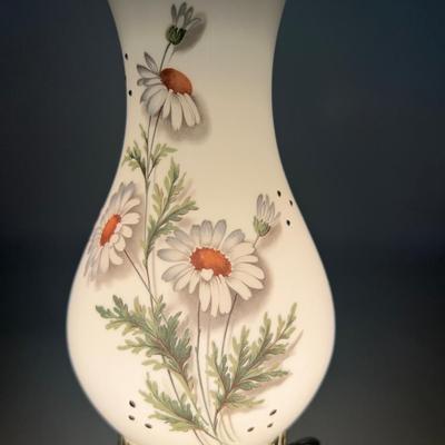 Vintage Milk Glass Hurricane Lamp
