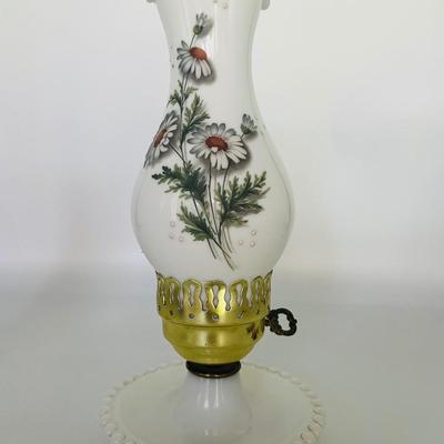Vintage Milk Glass Hurricane Lamp