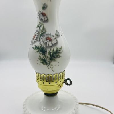 Vintage Milk Glass Hurricane Lamp