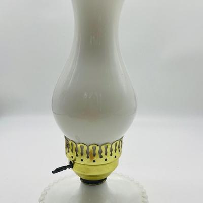 Vintage Milk Glass Hurricane Lamp