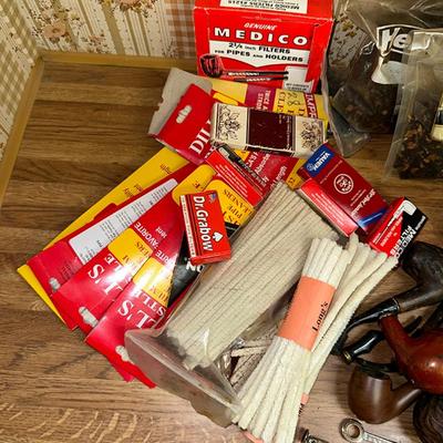 181 LOT TOBACCO 7 PIPES CLEANERS FILTERS TOOLS