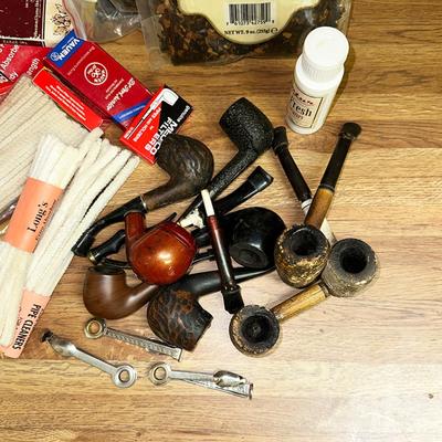 181 LOT TOBACCO 7 PIPES CLEANERS FILTERS TOOLS