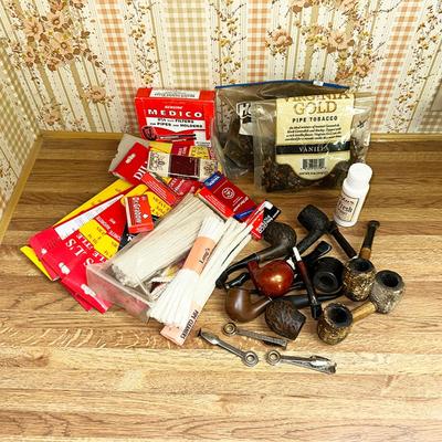 181 LOT TOBACCO 7 PIPES CLEANERS FILTERS TOOLS