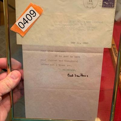Carl Sandburg Autographed Letter