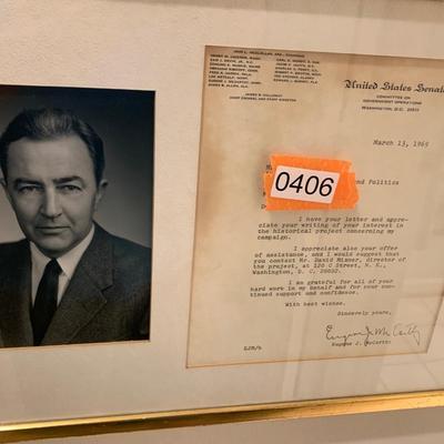 Eugene McCarthy Signed Personal Letter