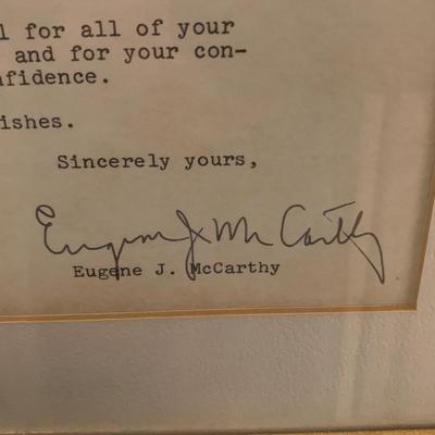 Eugene McCarthy Signed Personal Letter
