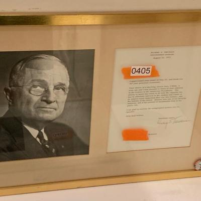 Harry S Truman Signed Personalized Letter