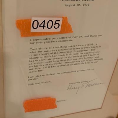 Harry S Truman Signed Personalized Letter