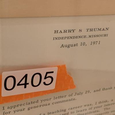 Harry S Truman Signed Personalized Letter