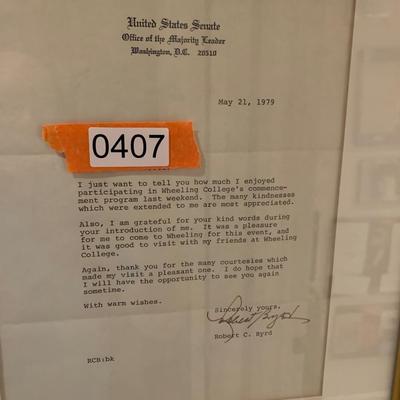 Senator Robert Byrd Signed Personal Letter