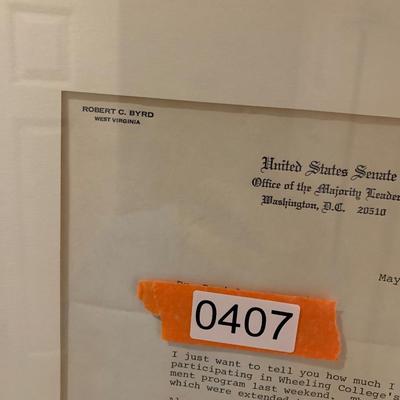Senator Robert Byrd Signed Personal Letter