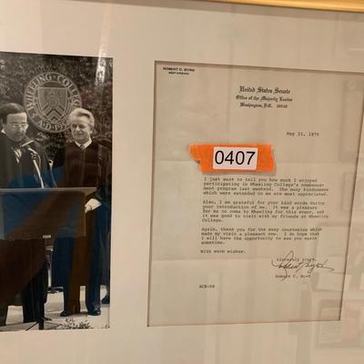 Senator Robert Byrd Signed Personal Letter