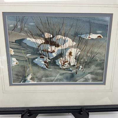 1355 Original Watercolor 'Frozen Marsh" by Susan Murphy