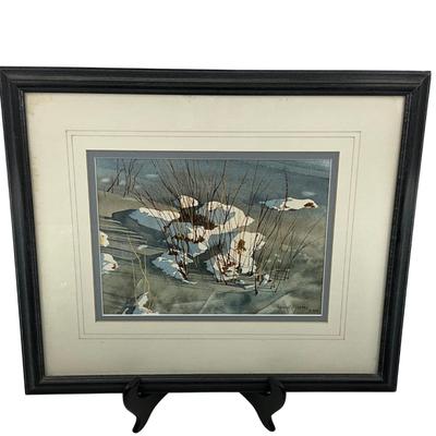 1355 Original Watercolor 'Frozen Marsh" by Susan Murphy