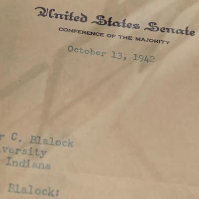 Senator Allen W Barnley Signed Letter