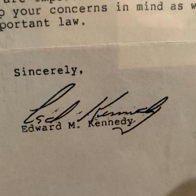 Signed Edward Kennedy Personal Letter