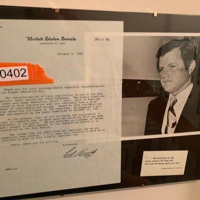 Signed Edward Kennedy Personal Letter