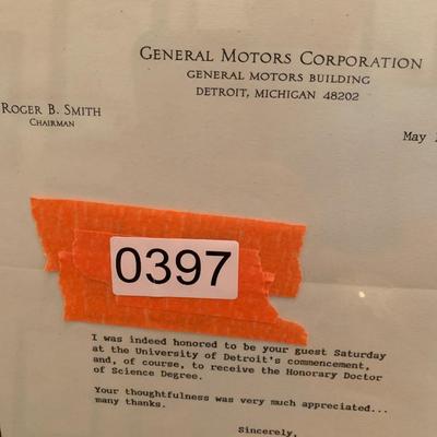 Roger Smith General Motors Corp Signed Personal Letter