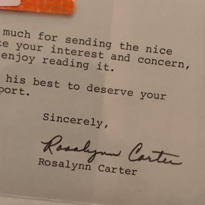 Rosalynn Carter Signed Personal Letter