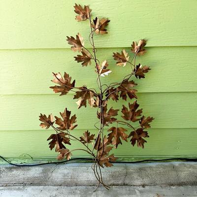 189 METAL MAPLE LEAF WALL SCULPTURE 33" TALL