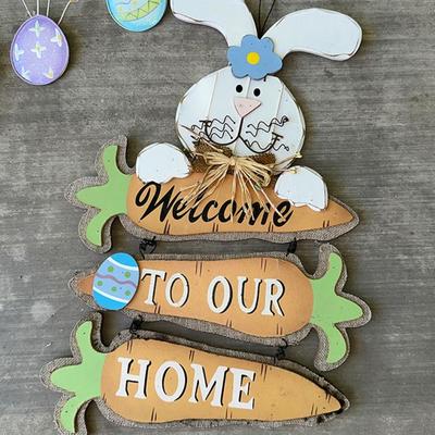 192 LOT 4 EASTER DECORATIONS WALL HANGINGS BUNNY CROSS